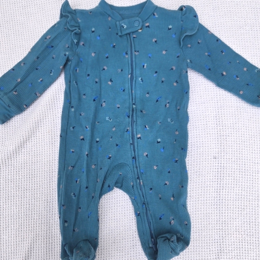 Carter's Blue Ruffled Footie